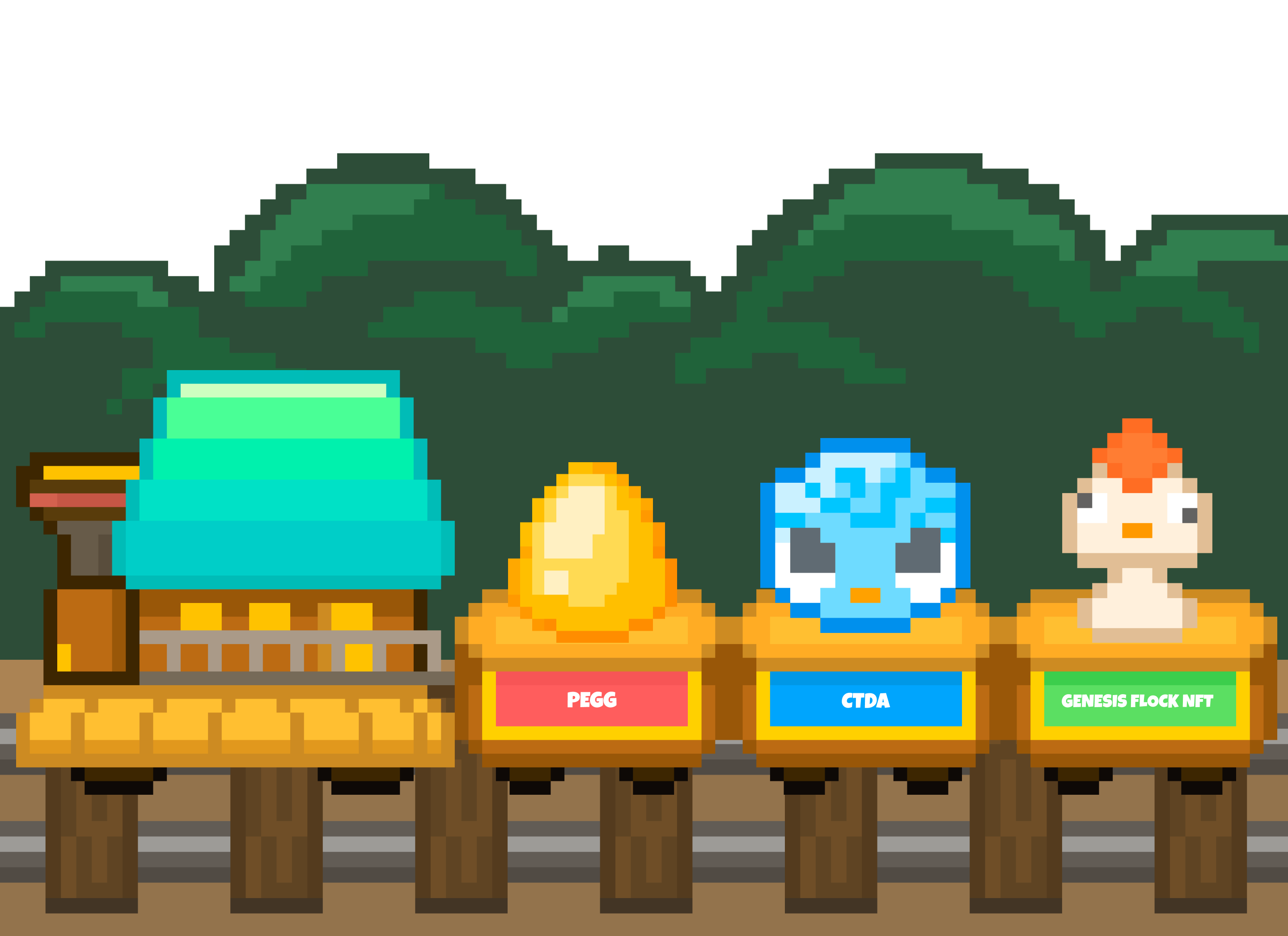 Token train illustration showing different token types