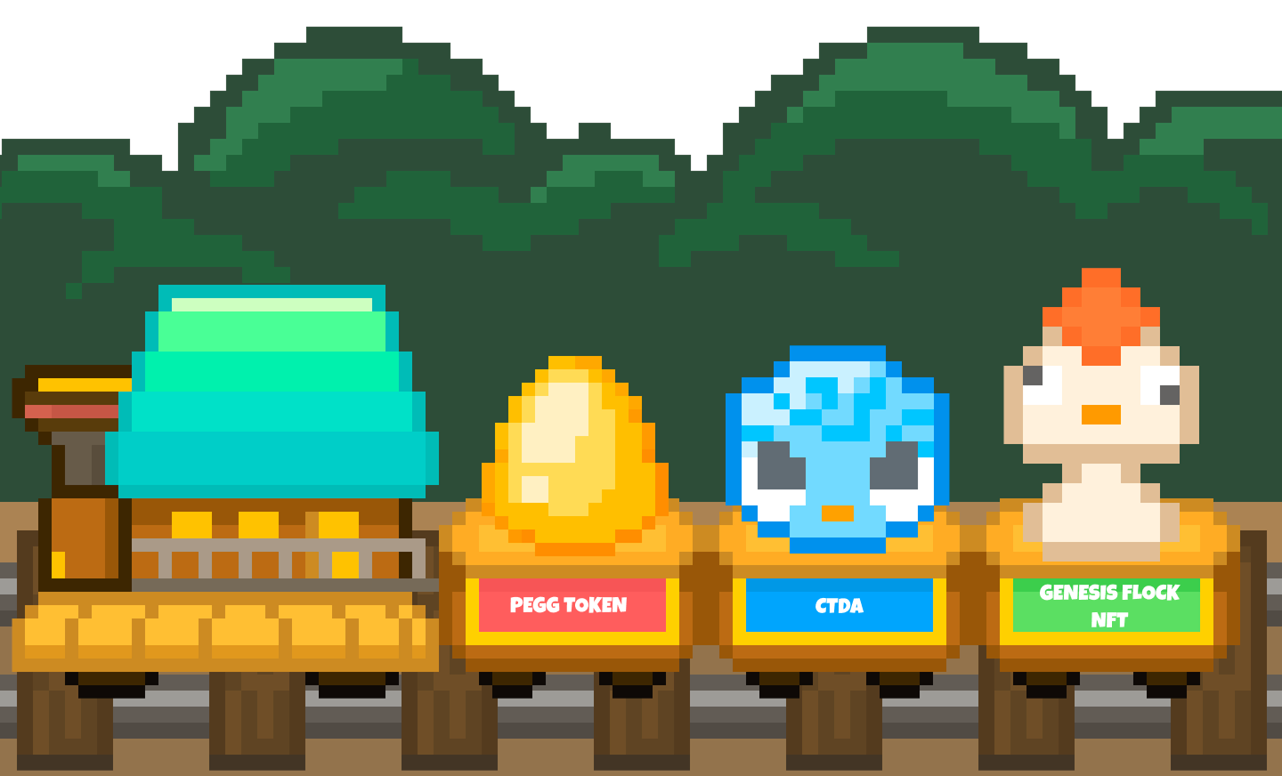 Token train illustration showing different token types